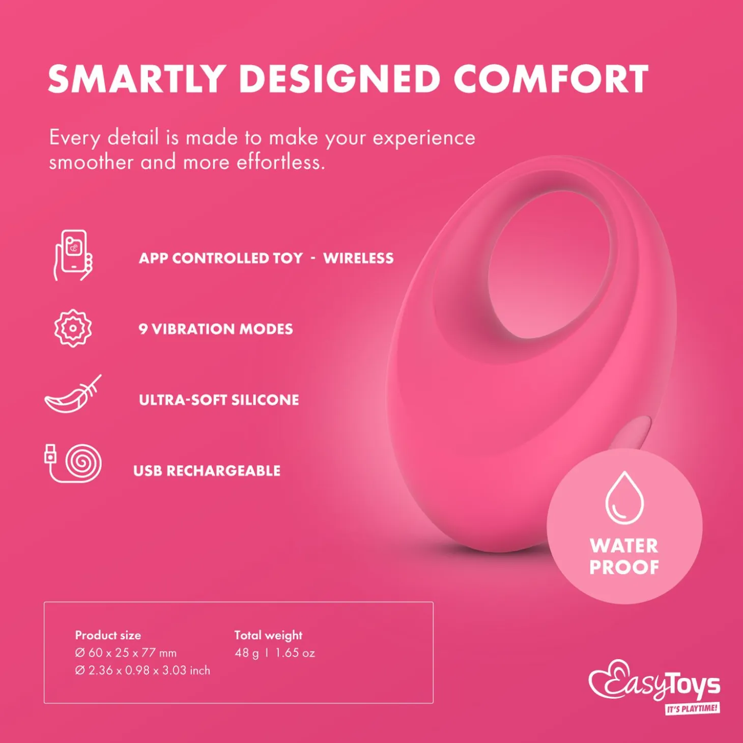 EasyConnect - Cockring vibrant Leo contrôlé par application