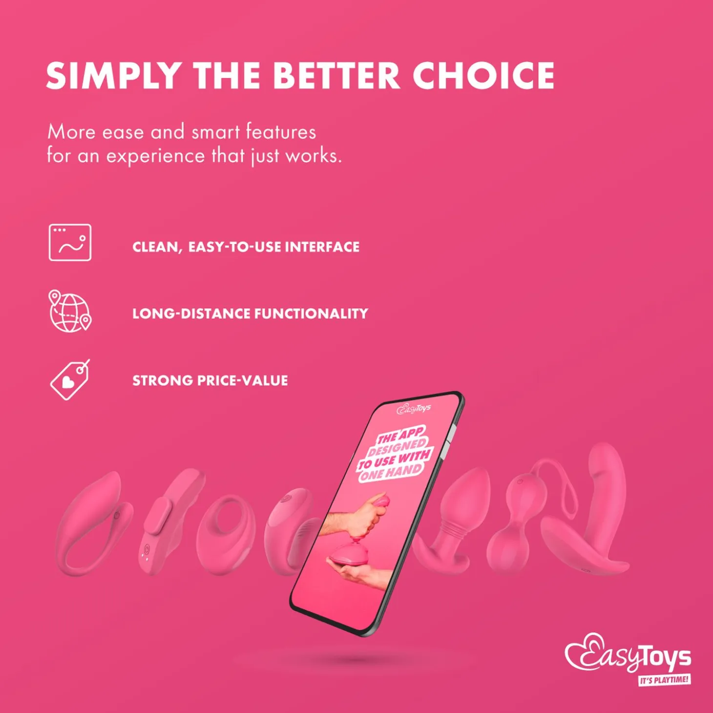 EasyConnect - Vibromasseur de culotte connecté "Zara" - Rose