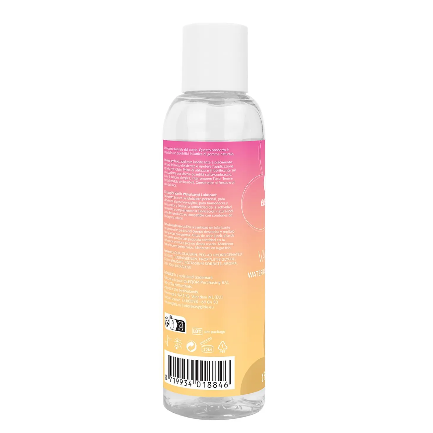 EasyGlide - Lubrifiant à base d'eau à la vanille - 150 ml