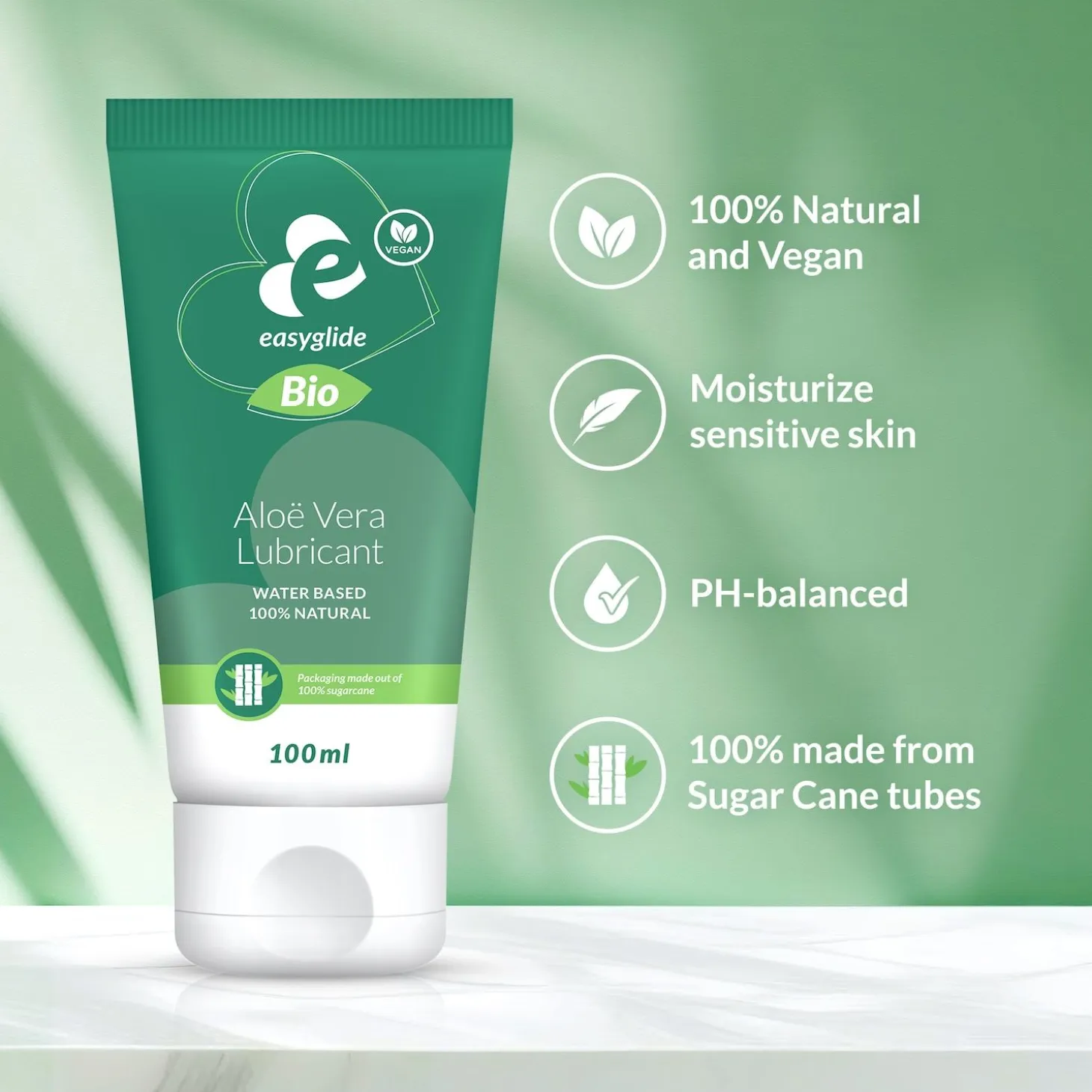 EasyGlide - Lubrifiant à base d'eau, bio et naturel à l'aloe vera - 100 ml