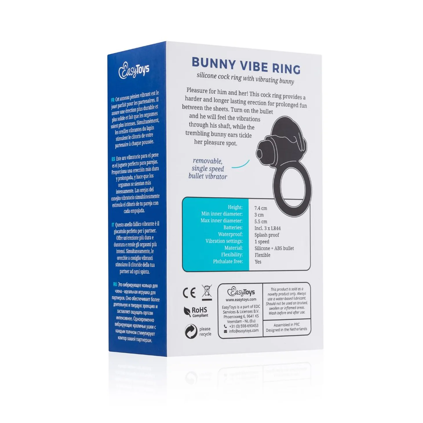 EasyToys - Cockring avec stimulateur clitoridien - Noir