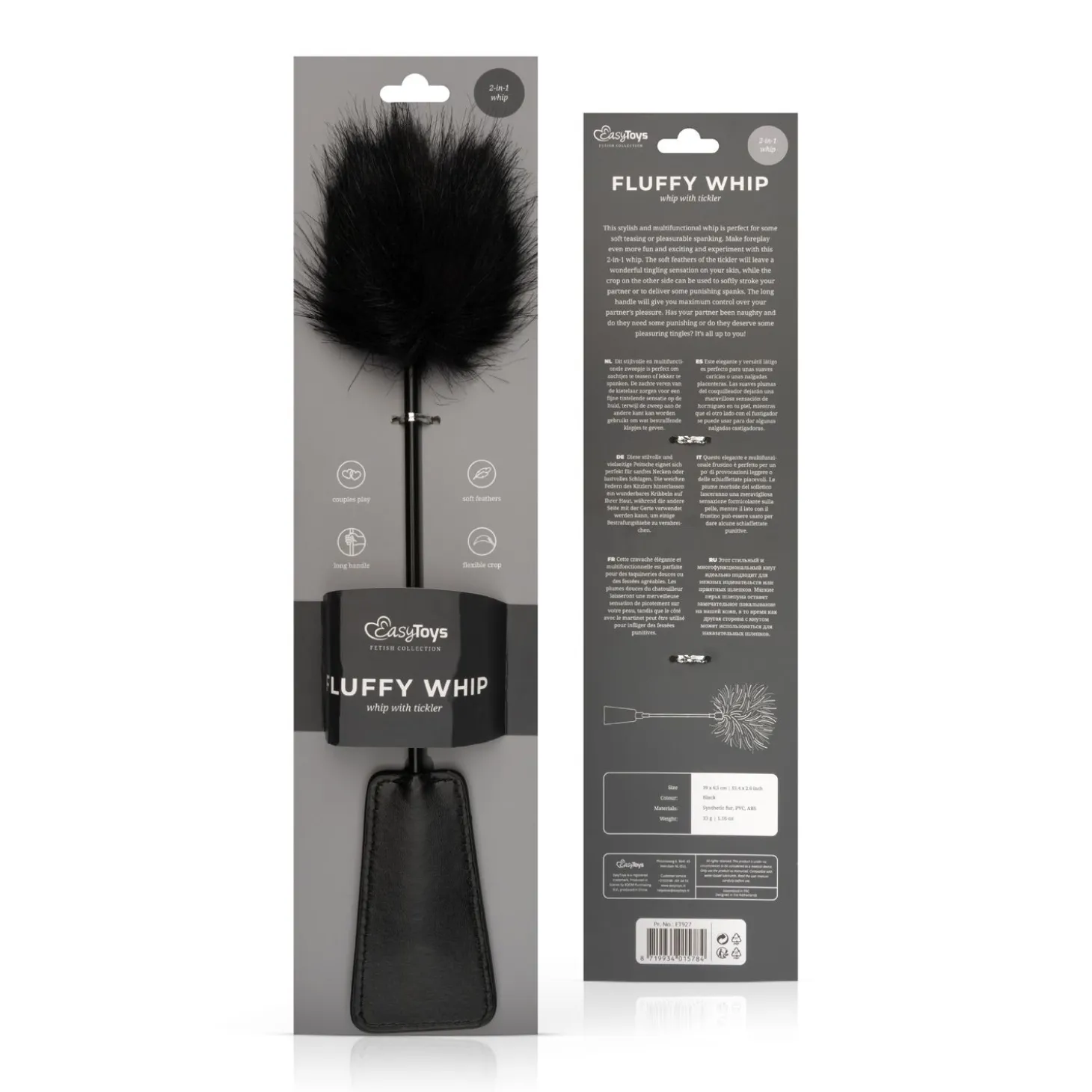 Easytoys Fetish - Chatouilleur doux et fouet en 1 - Noir
