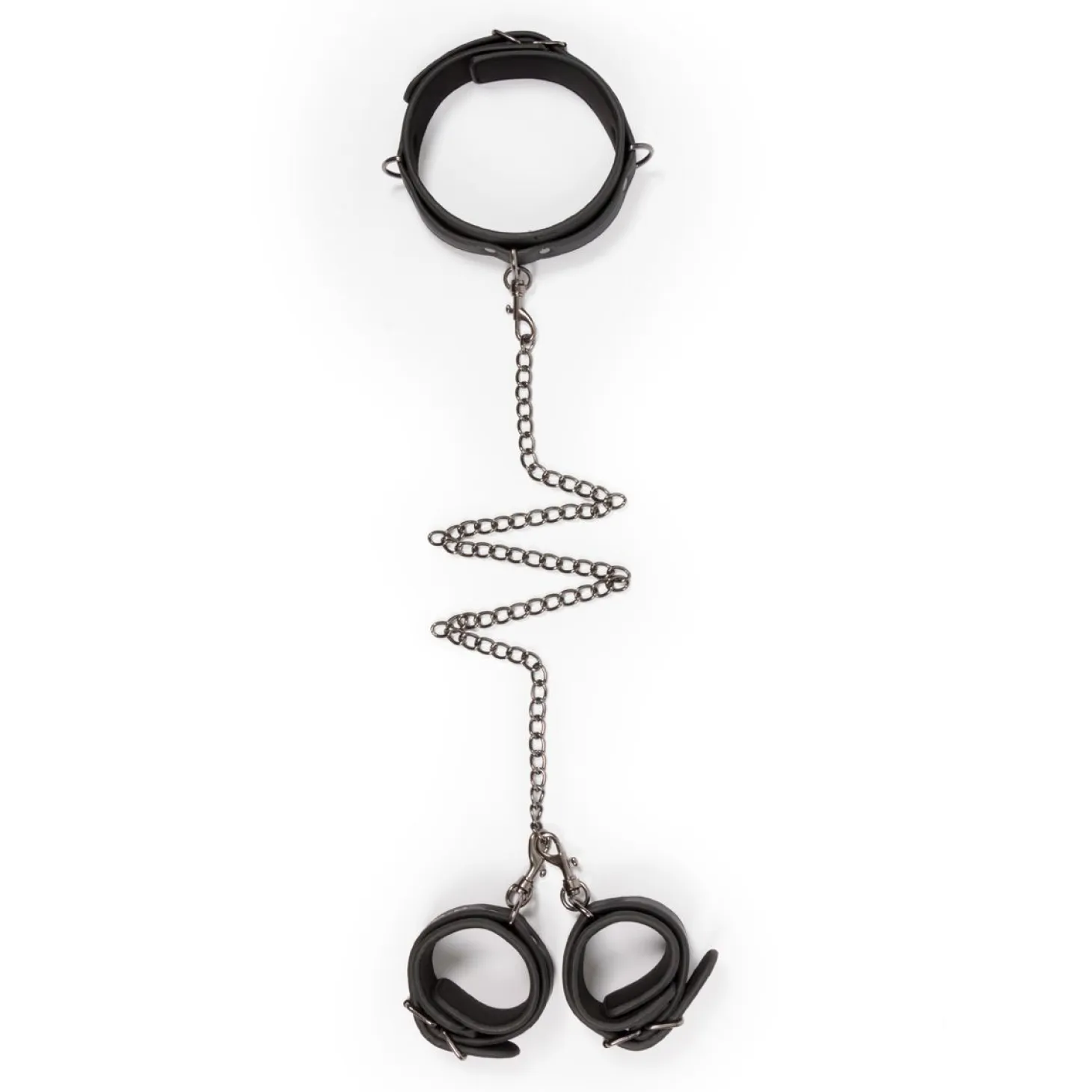 Easytoys Fetish - - Collier en cuir avec menottes - Noir