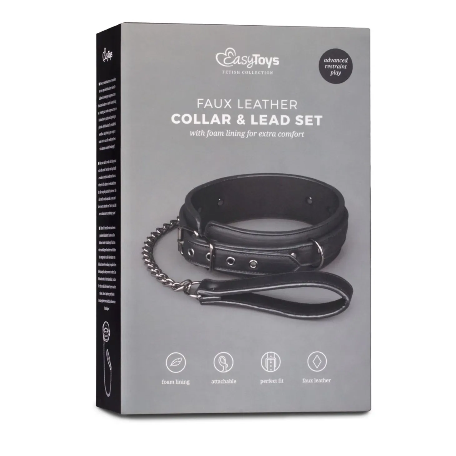 Easytoys Fetish - Collier fétichiste avec laisse - Noir