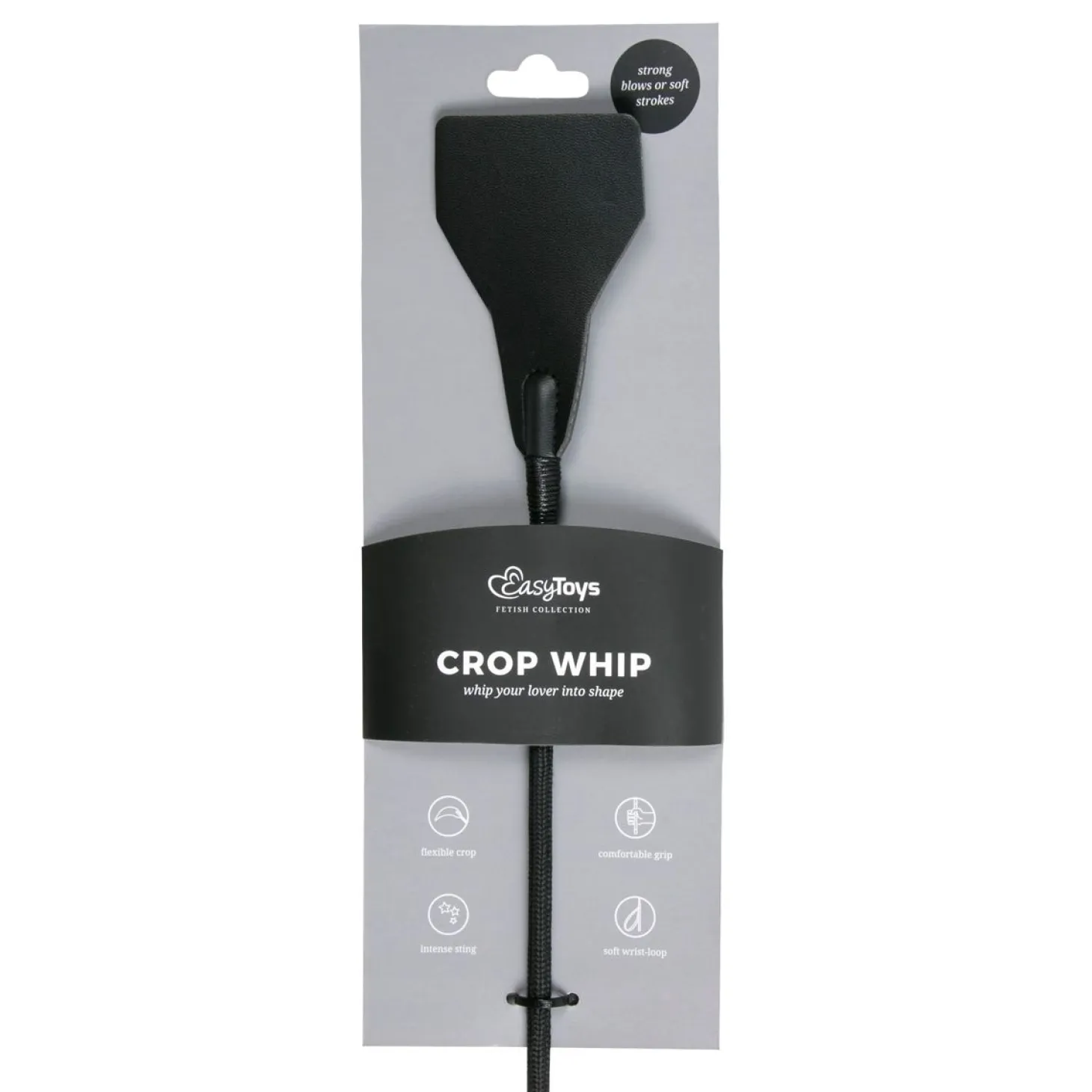 EasyToys - Fetish Fouet Long en Cuir - Noir