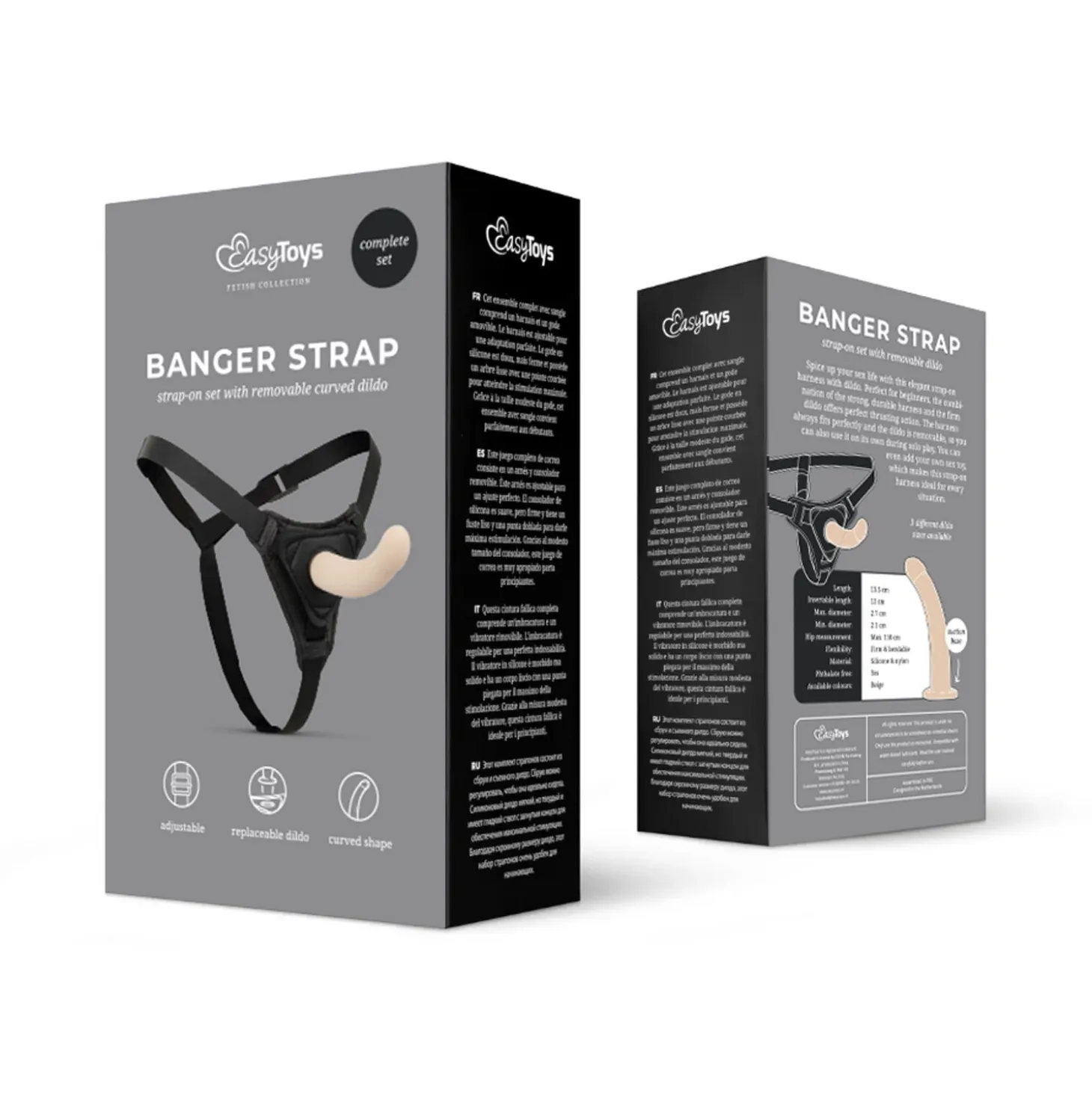 Easytoys Fetish - Gode ceinture avec harnais - Courbé