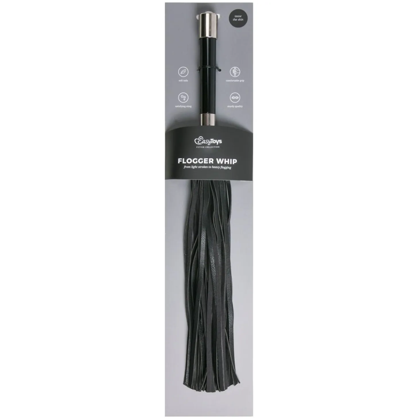 Easytoys Fetish - Martinet long avec poignée en métal