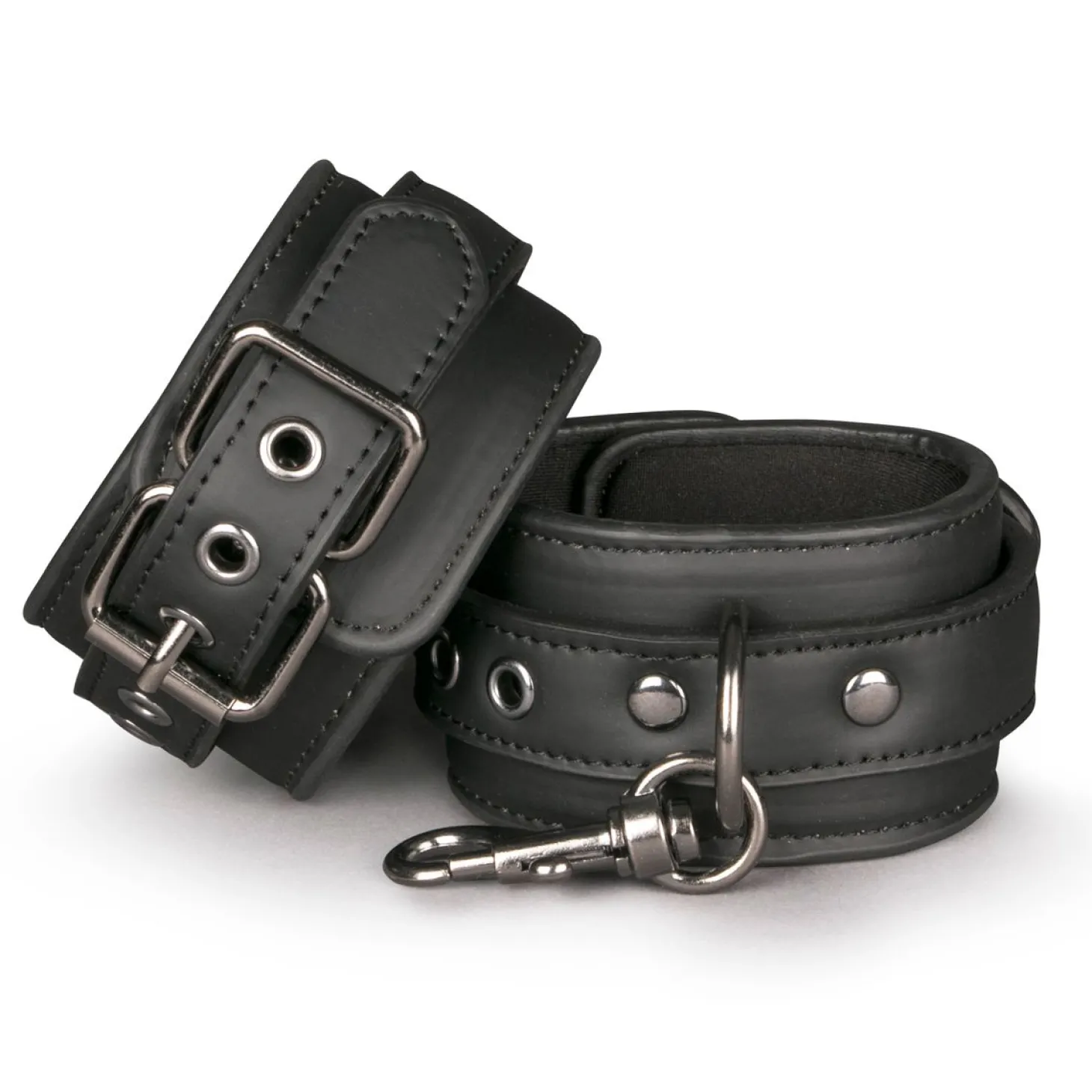 Easytoys Fetish - Menottes en similicuir - Noir