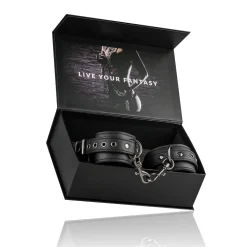Easytoys Fetish - Menottes en similicuir - Noir