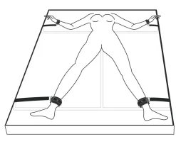 Easytoys Fetish - Menottes à sangles pour lit - Noir