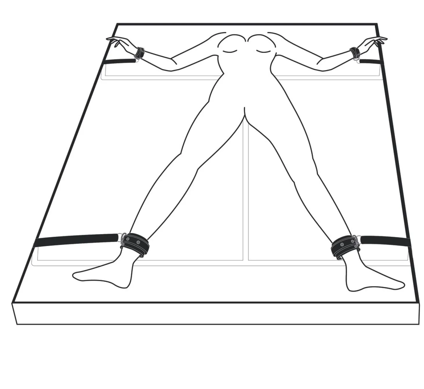 Easytoys Fetish - Menottes à sangles pour lit - Noir