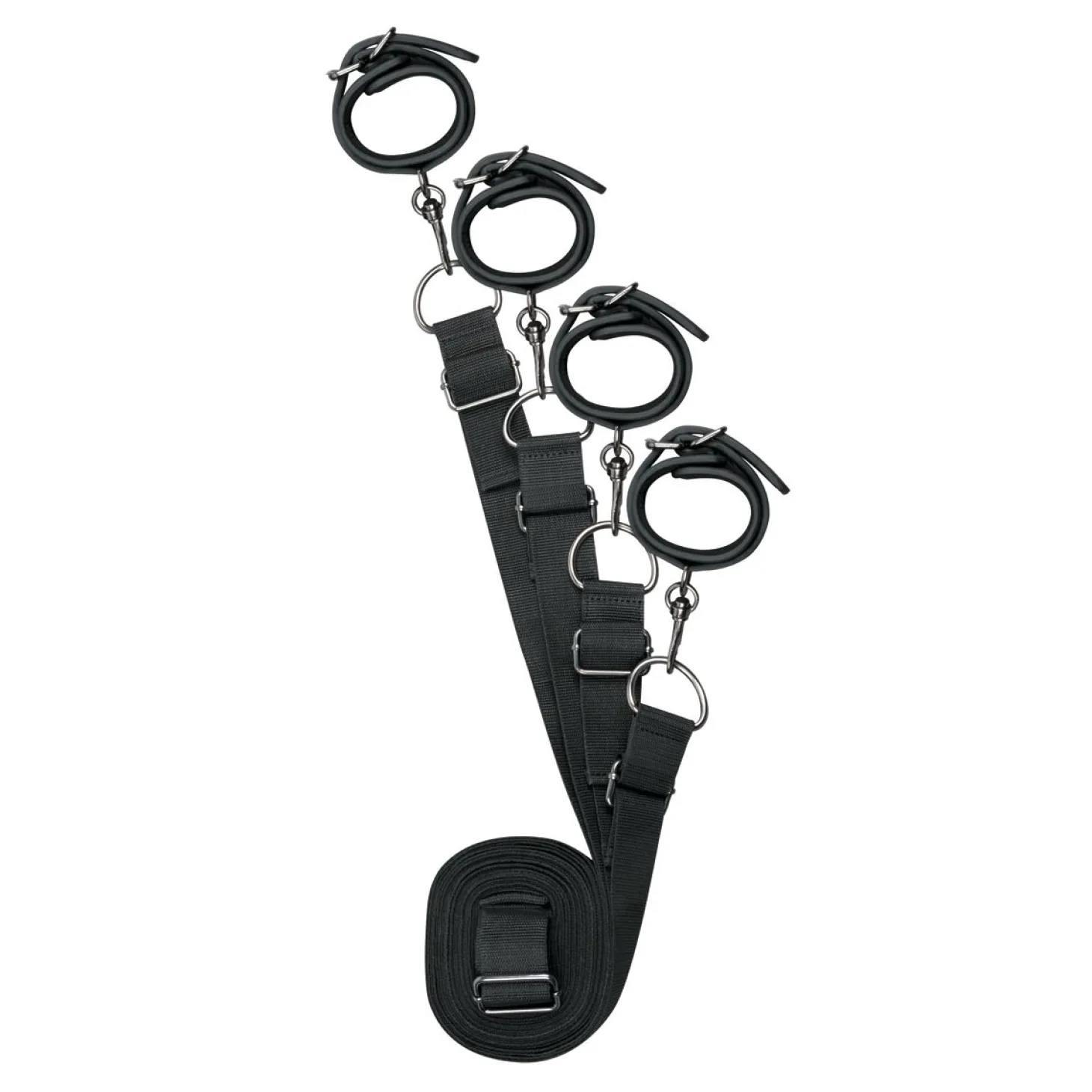 Easytoys Fetish - Menottes à sangles pour lit - Noir