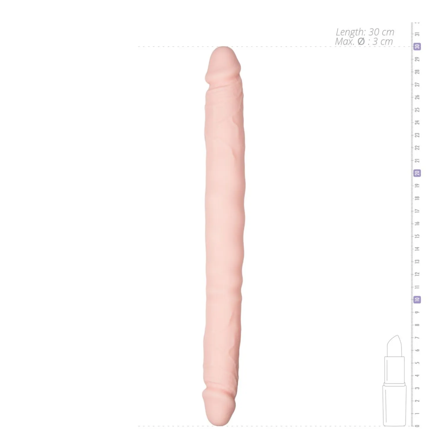 EasyToys - Godemichet à double extrémité de 30 cm - Beige