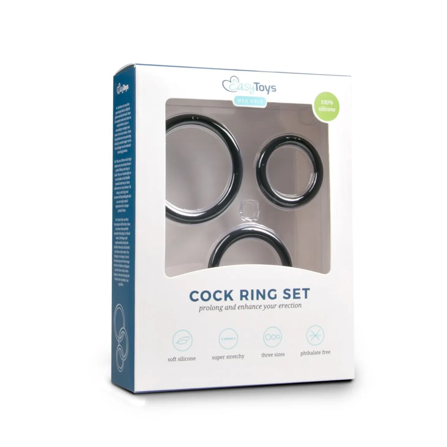 EasyToys - Kit cockring en trois tailles - Noir