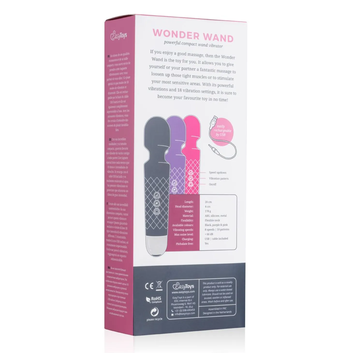 EasyToys - Mini Wand - Vibromasseur clitoridien - Rose