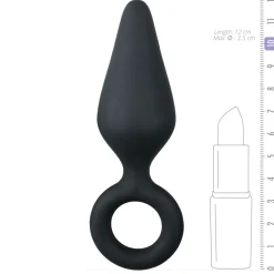 EasyToys - Plug anal noir avec anneau - Medium
