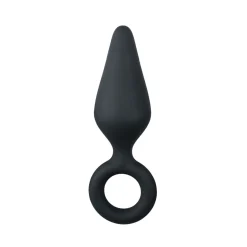 EasyToys - Plug anal noir avec anneau - Small 8,5 cm