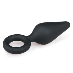 EasyToys - Plug anal noir avec anneau - Small 8,5 cm