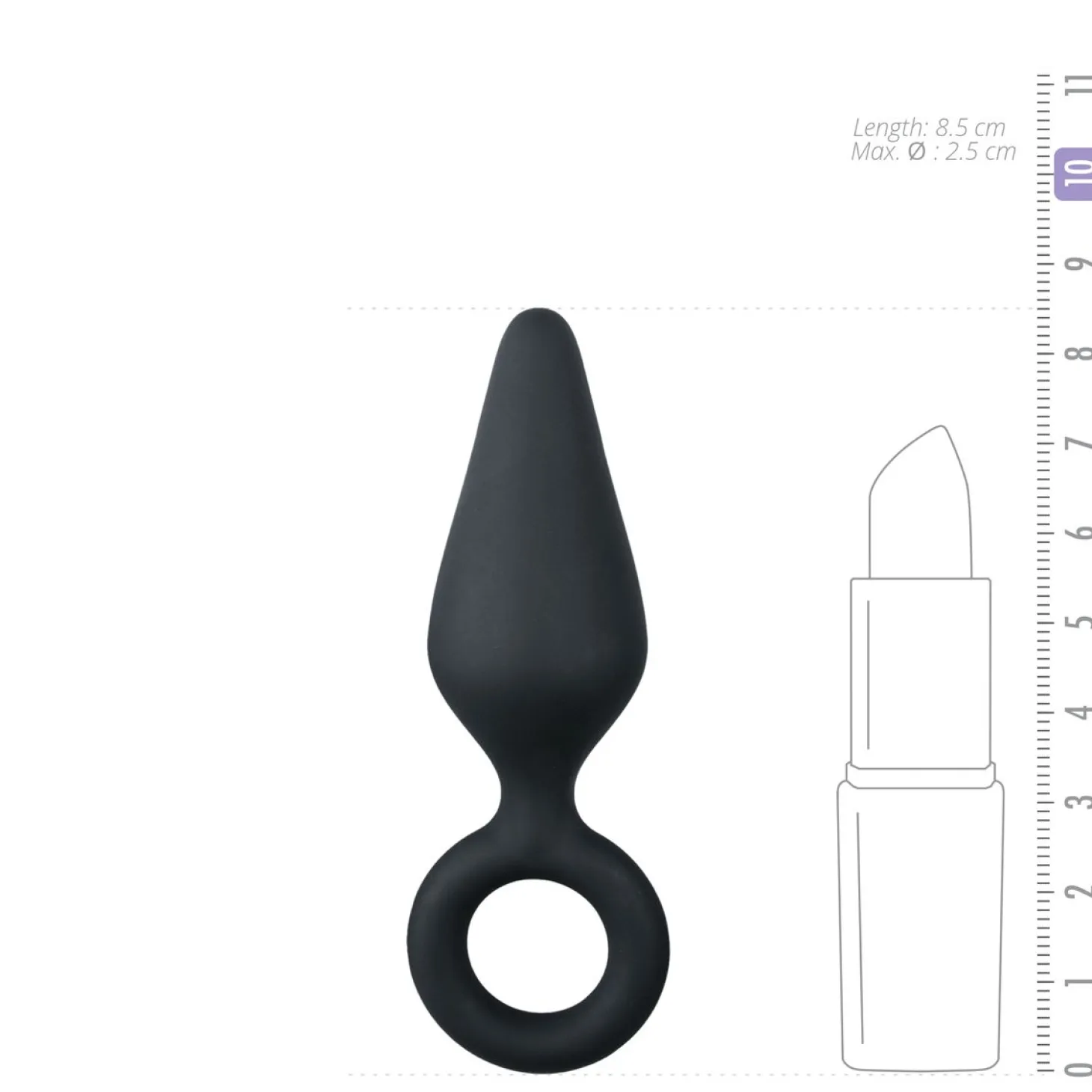 EasyToys - Plug anal noir avec anneau - Small 8,5 cm