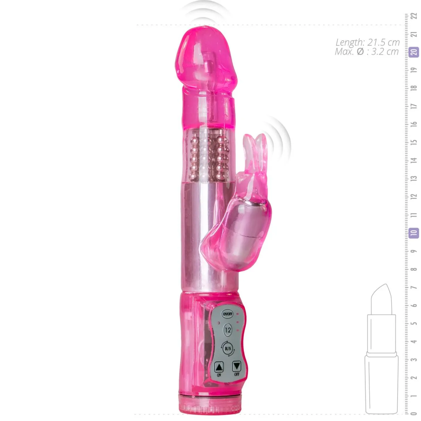 EasyToys - Vibro rabbit avec billes rotatives - Rose