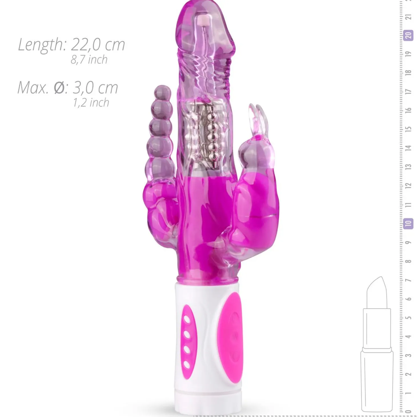 EasyToys - Vibro rabbit avec simulateur anal et clitoridien - Rose