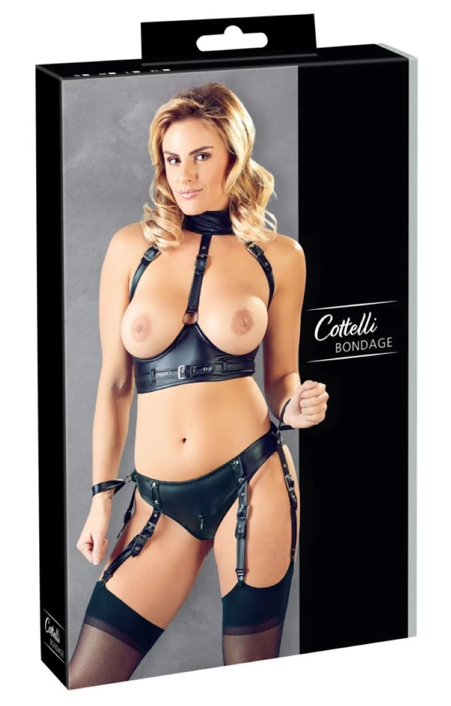 Ensemble de bondage avec soutien-gorge - Noir