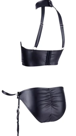 Ensemble de bondage avec soutien-gorge - Noir