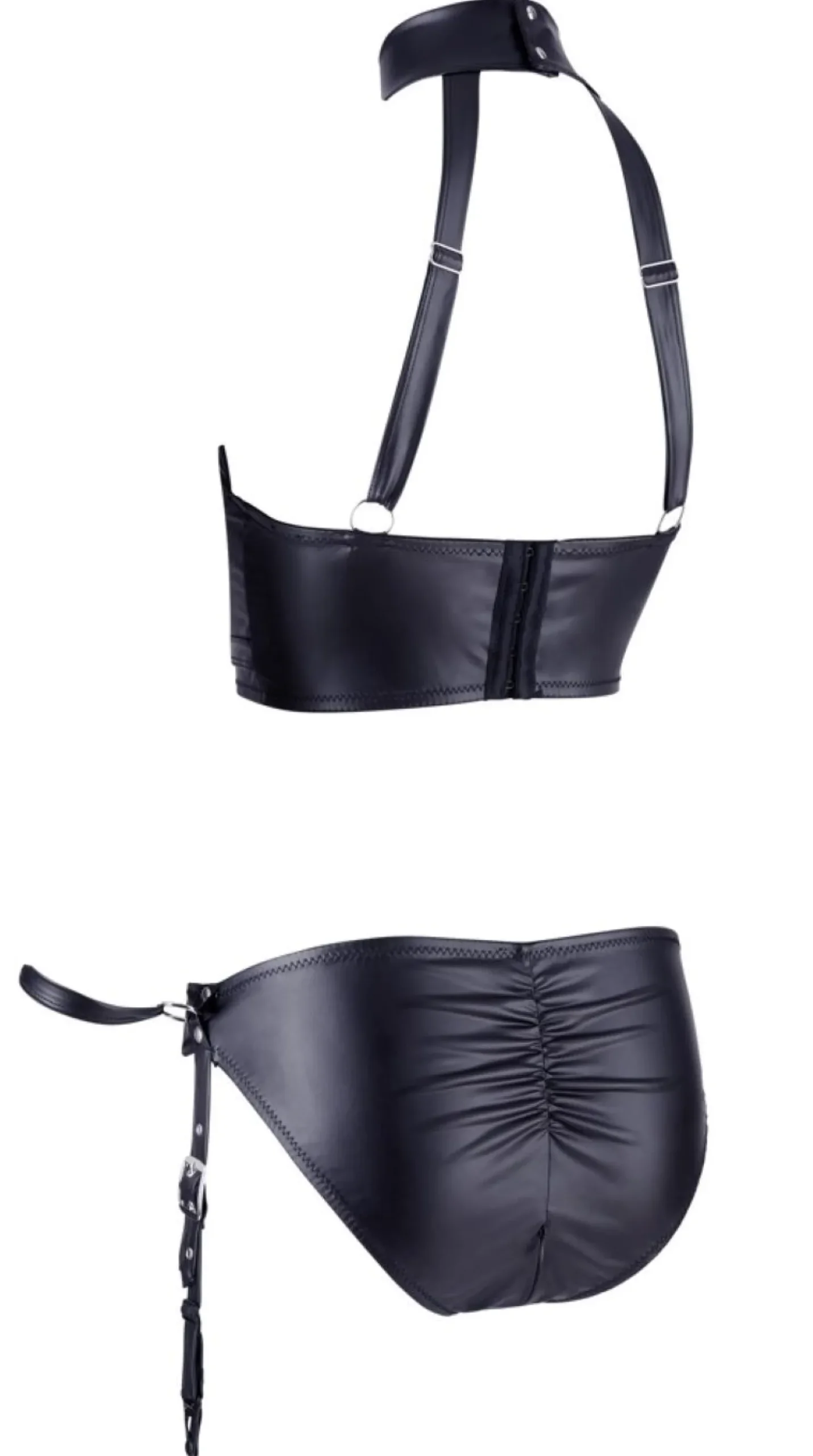 Ensemble de bondage avec soutien-gorge - Noir