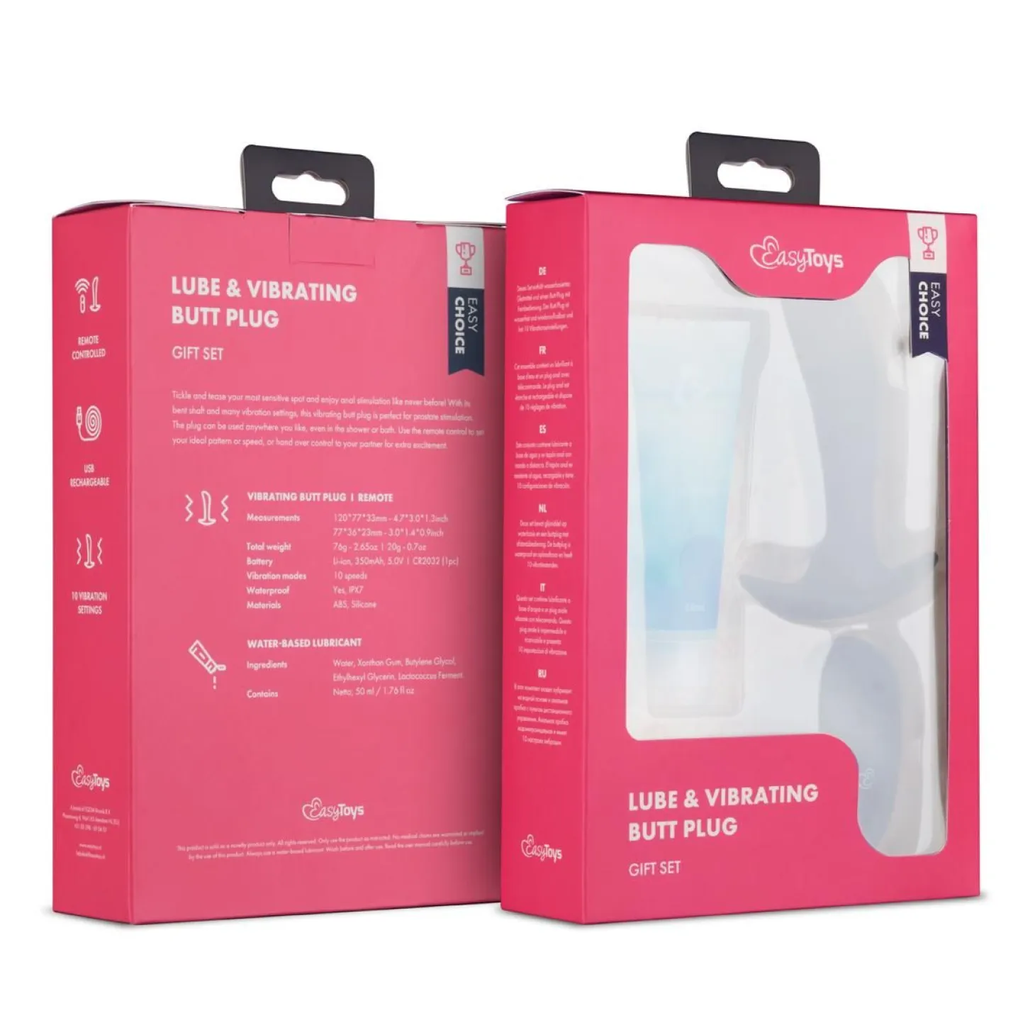 Ensemble plug anal vibrant et lubrifiant Easy Choice