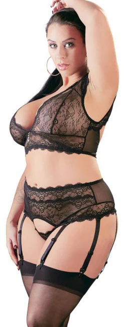 Ensemble porte-jarretelles en dentelle