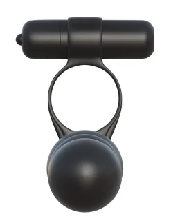 Fantasy C-ringz Cockring & gode Posable Partner Double Penetrator Noir
