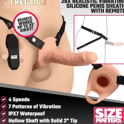 Gaine en Silicone Vibrante Réaliste pour Pénis - Beige