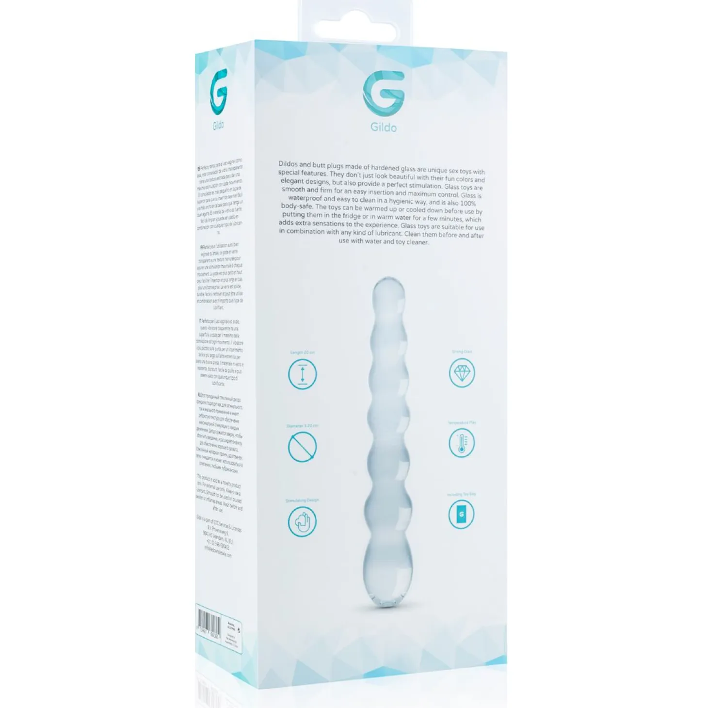 Gildo - Gode en verre N° 19 - 20 cm