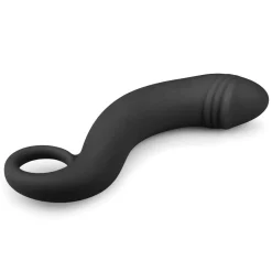 Gode de prostate en silicone noir - 17,5 cm