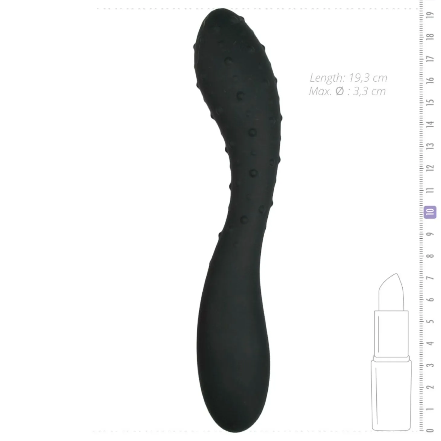 Gode double texturisé - 19 cm