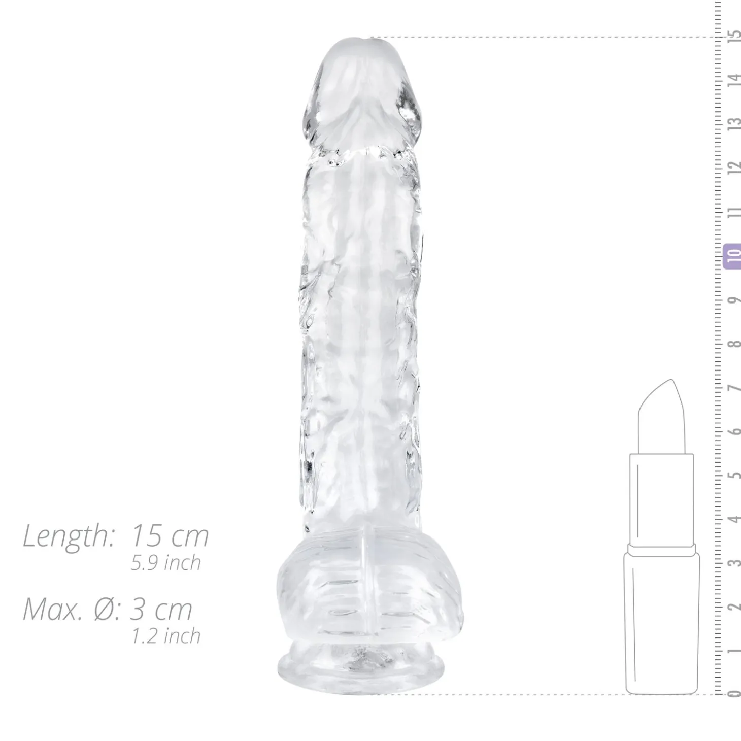 Gode en Gelée avec Testicules - 13,5 cm