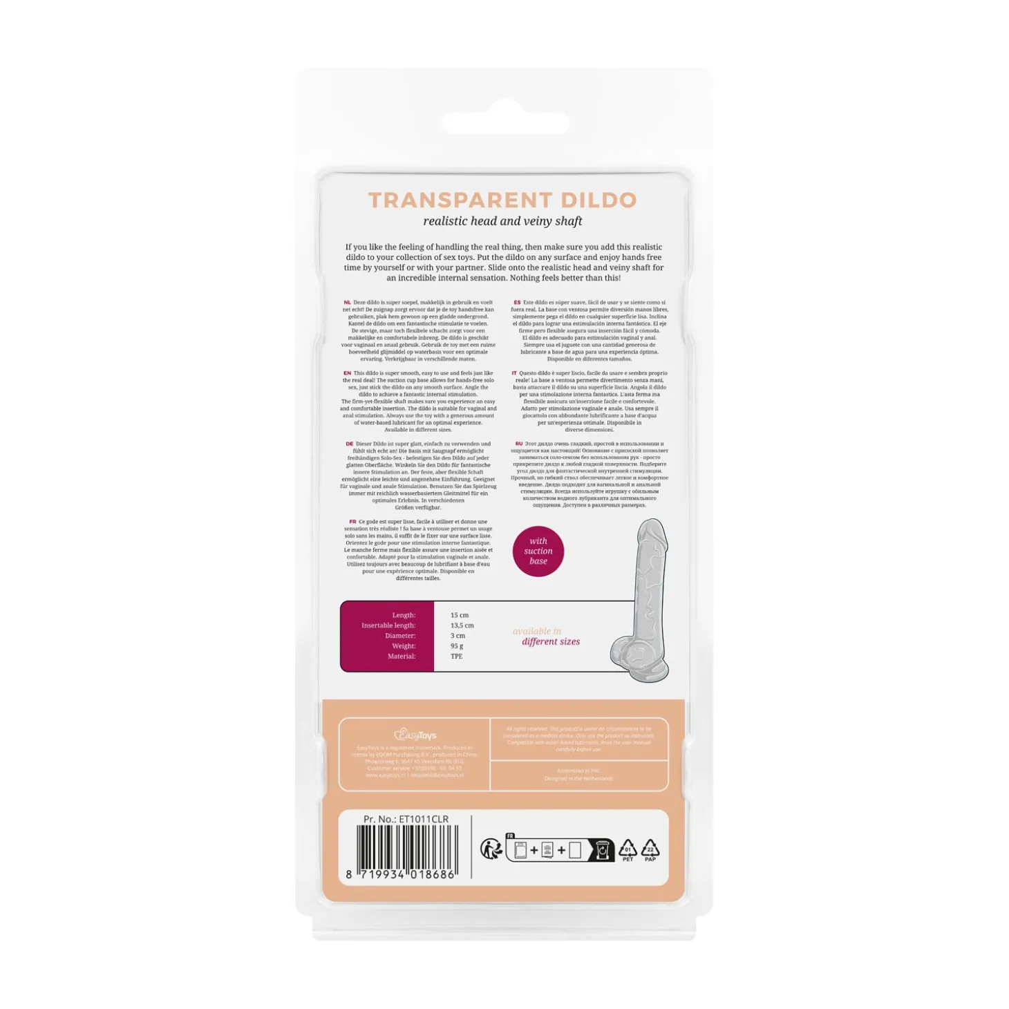 Gode en Gelée avec Testicules - 13,5 cm