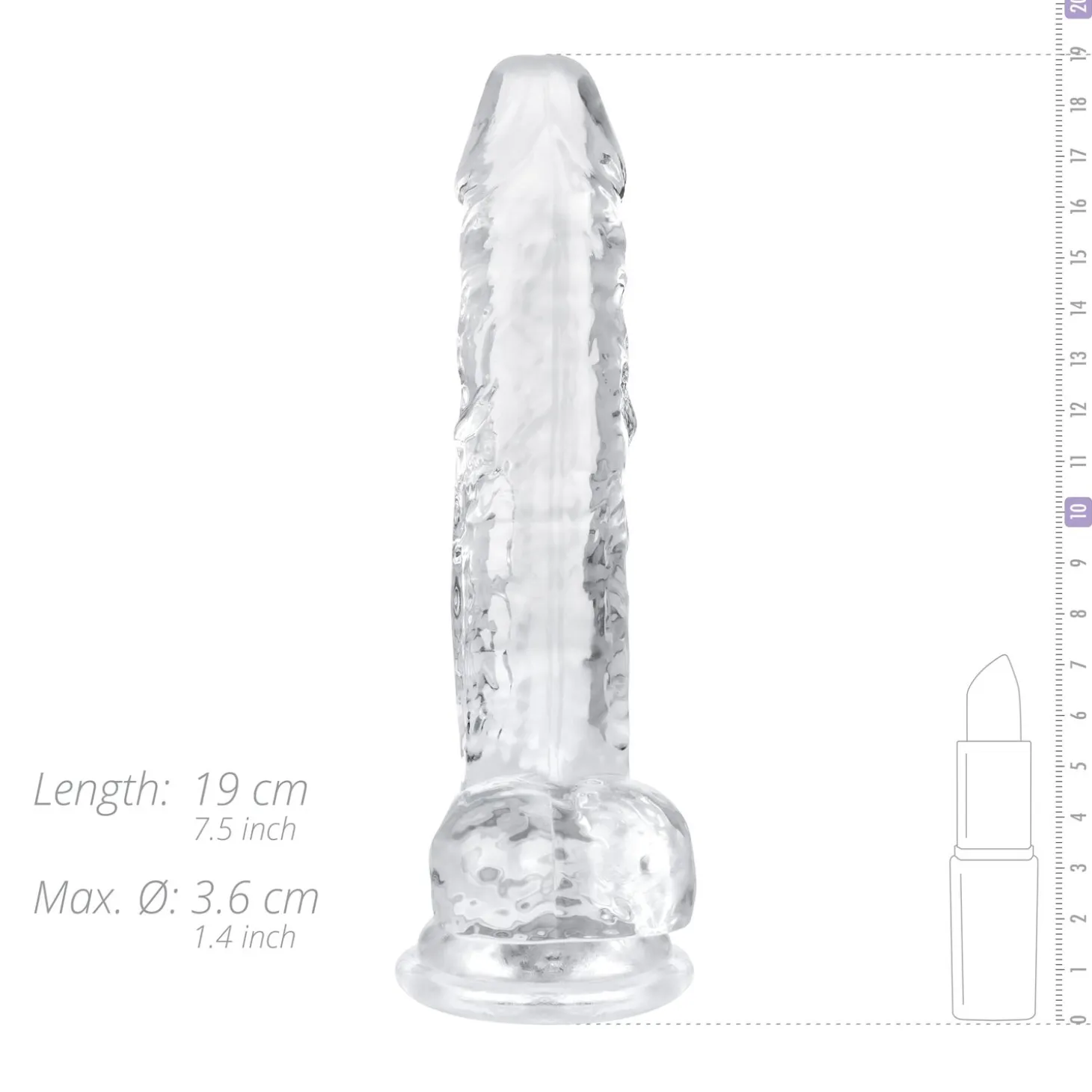 Godemiché en gel avec testicules - 17 cm
