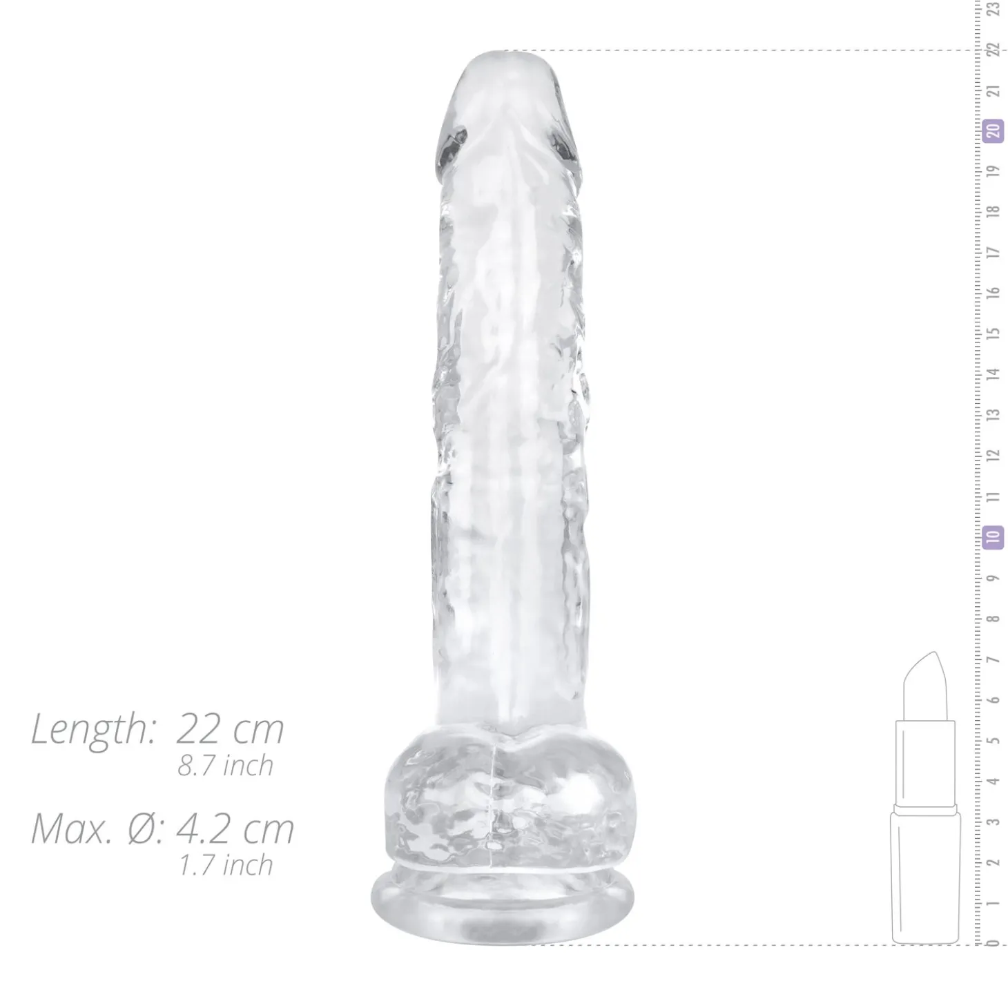 Godemiché en gel avec testicules - 19 cm