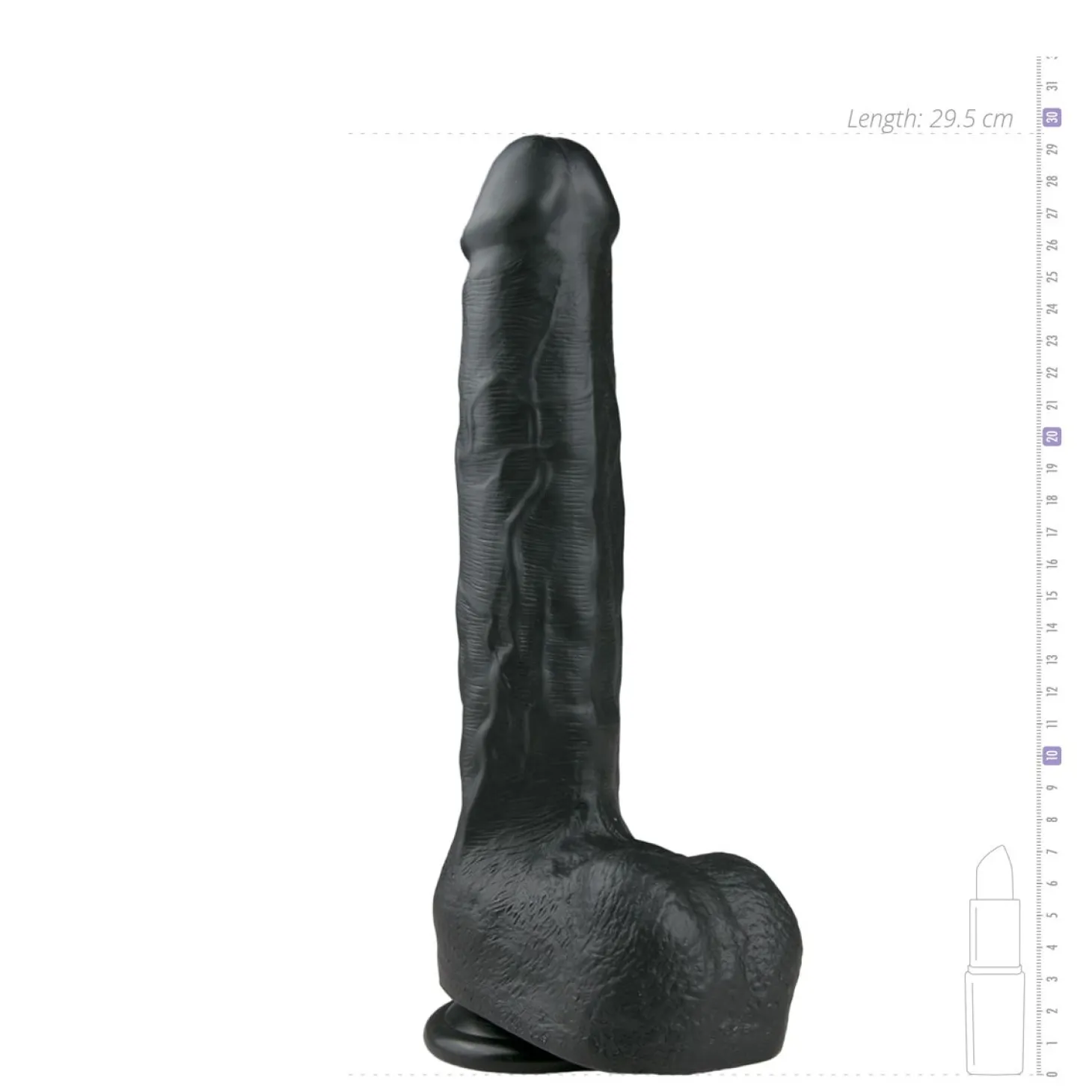 Godemichet noir réaliste - 29,5