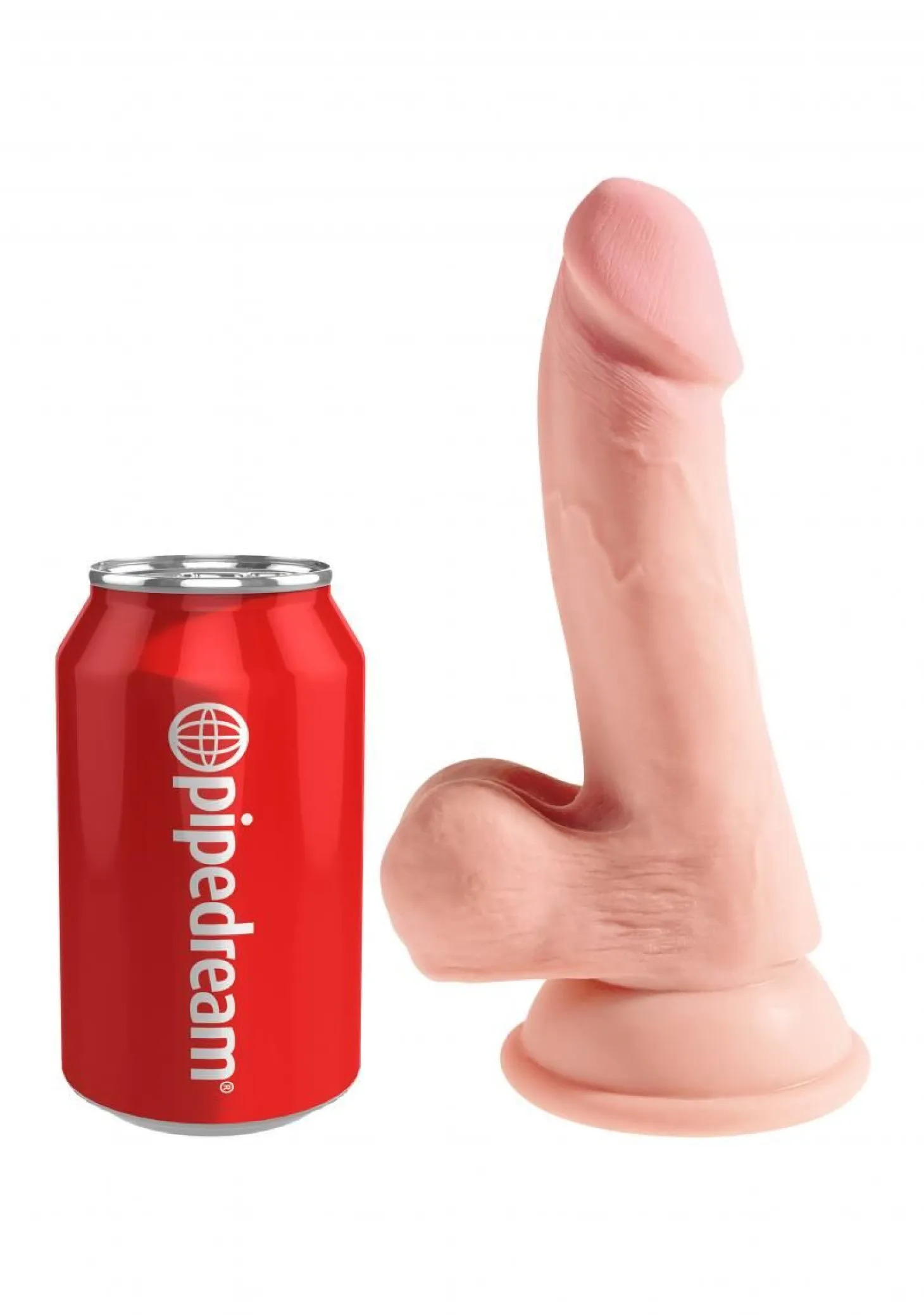 Gode réaliste avec scrotum King Cock Plus - 18 cm