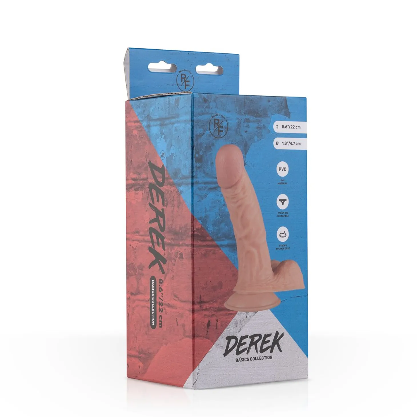 Gode réaliste Derek - gode ventouse - 22 cm