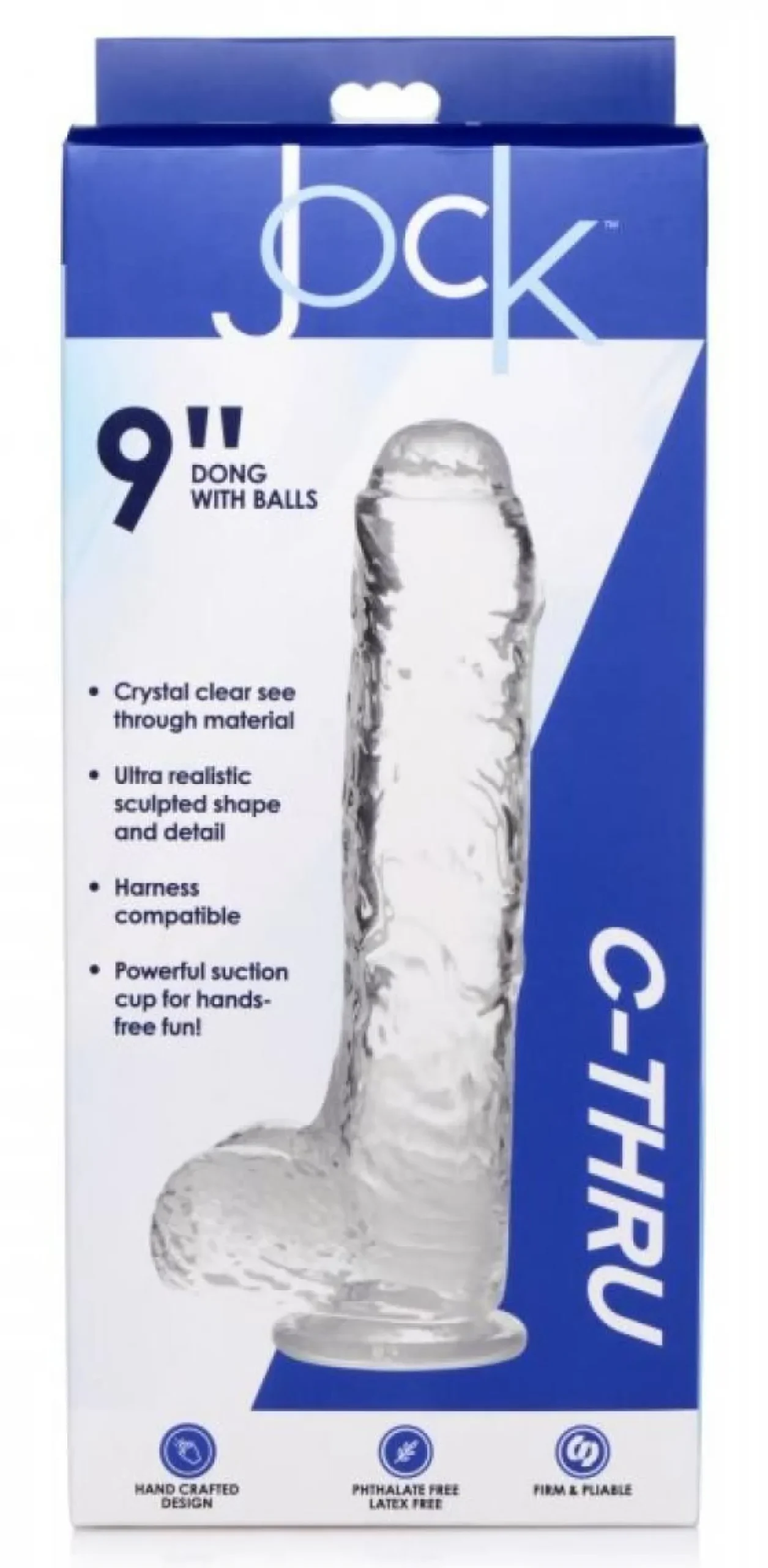Gode transparent Jock C-Thru - 25 cm.