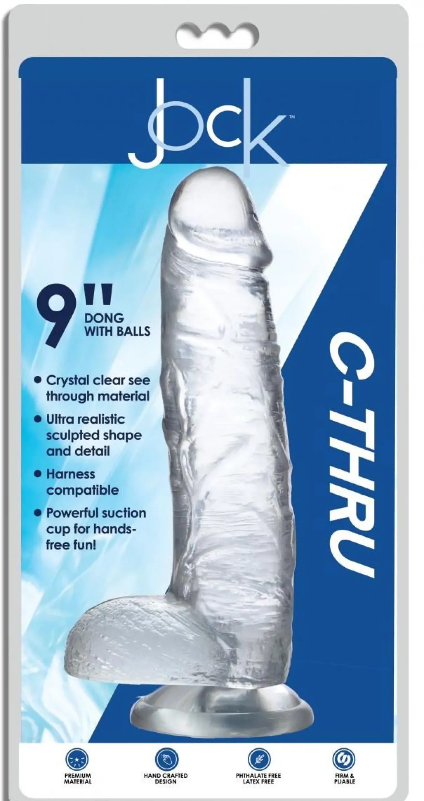 Gode transparent Jock C-Thru - 27 cm