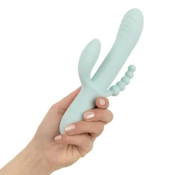 Good Vibes Only - Triple Stimulation Vibe - Soft Silicone - Bleu