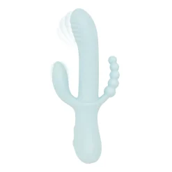 Good Vibes Only - Triple Stimulation Vibe - Soft Silicone - Bleu