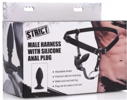 Harnais avec anneau pénien et plug anal