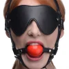 Harnais coquin ajustable avec bandeau pour les yeux et bâillon-boule