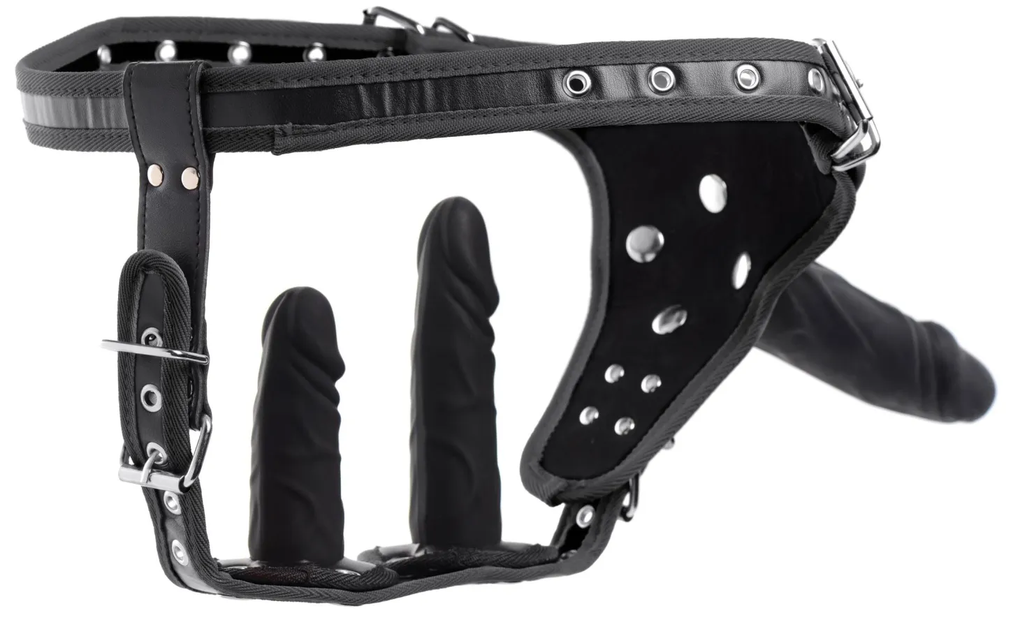 Harnais pour gode-ceinture à double pénétration - Noir