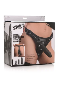 Harnais pour gode-ceinture à double pénétration - Noir
